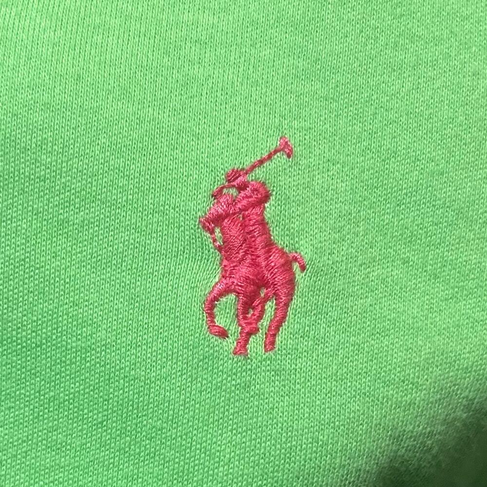 Vintage Polo Ralph Lauren Polo Shirt Size XXL Neon Green Rugby Preppy 90s Pony - Picture 3 of 6
